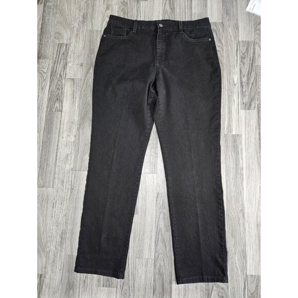 (3/$35) Bandolino Jeans Womens 14 Black Amy Straight Leg Stretch 5 Pocket Missy - Picture 1 of 12